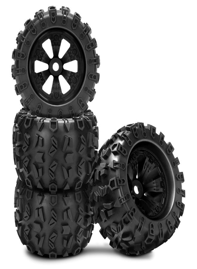 daitoku 1/8 RC Monster Truck Tires, daitoku 17mm Hex RC Wheels and Tires for Traxxas Maxx Tmaxx E-Revo Revo 3.3 Arrma Kraton Notorious 6s Redcat Kaiju Shredder JLB Cheetah Monster - Image 1